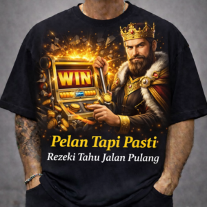 Gunungmas88 Kaos Hitam Full Printing Depan King Win