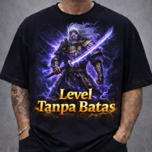 Gunungmas88 Kaos Hitam full print depan Petir Zeus Samuray